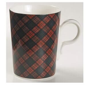 Sasaki Tartan Plaid Red Mug Set/4 New In Box Arita